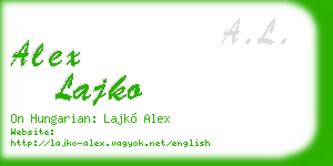 alex lajko business card