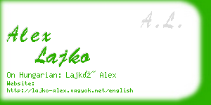 alex lajko business card